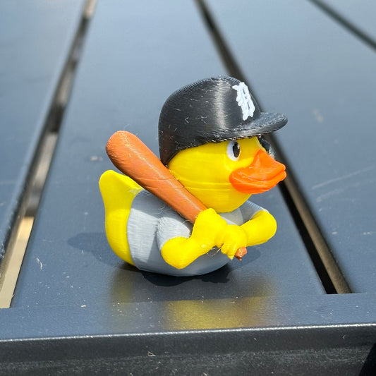 Detroit Baseball Duck with Bat & Helmet β Fan Gift for Tigers Lovers