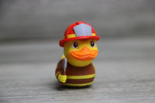 Firefighter Duck Figurine for Jeep Ducking - First Responder Gift, Desk Decor