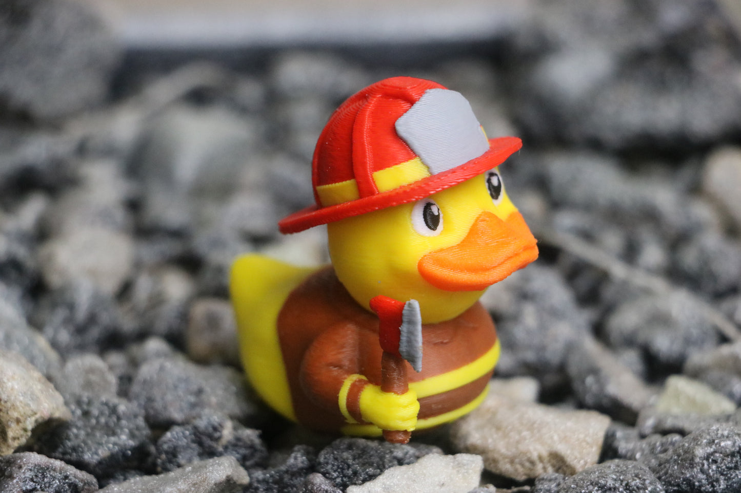 Firefighter Duck Figurine – First Responder Gift, Jeep Duck, Collectible Toy
