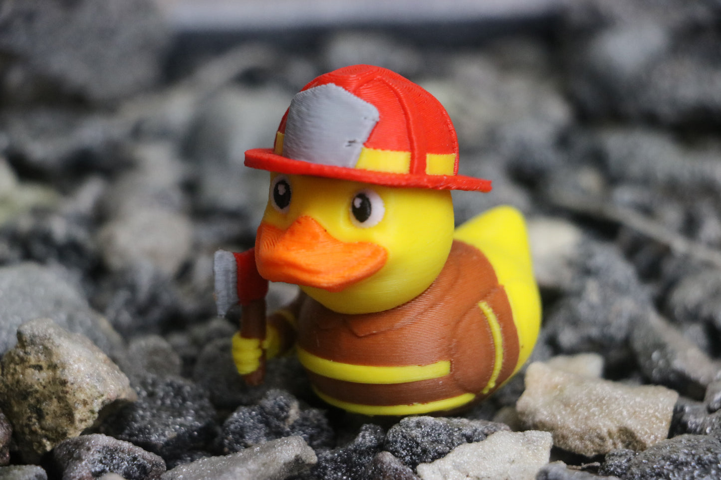 Firefighter Duck Figurine – First Responder Gift, Jeep Duck, Collectible Toy