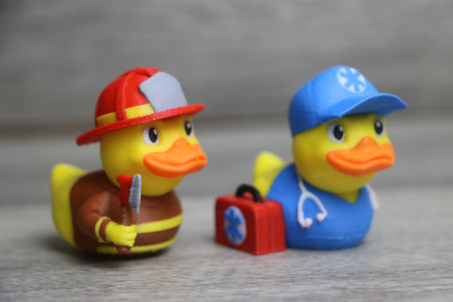Firefighter Duck Figurine – First Responder Gift, Jeep Duck, Collectible Toy