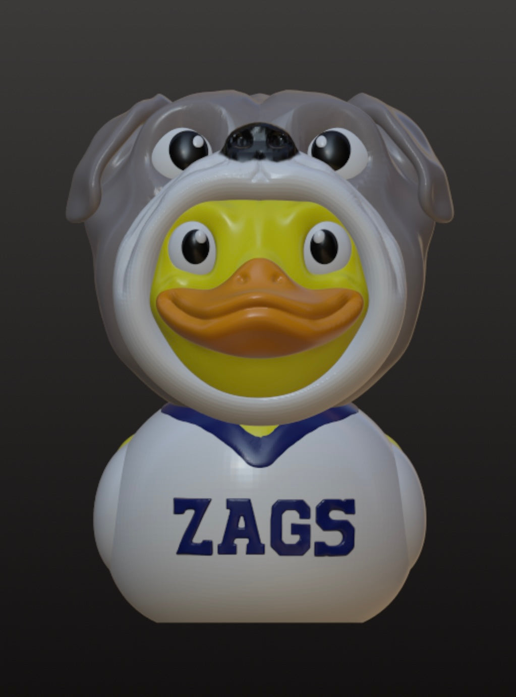 Zags Bulldog Duck – 3D Printed Mascot-Inspired Gift for Gonzaga Fans