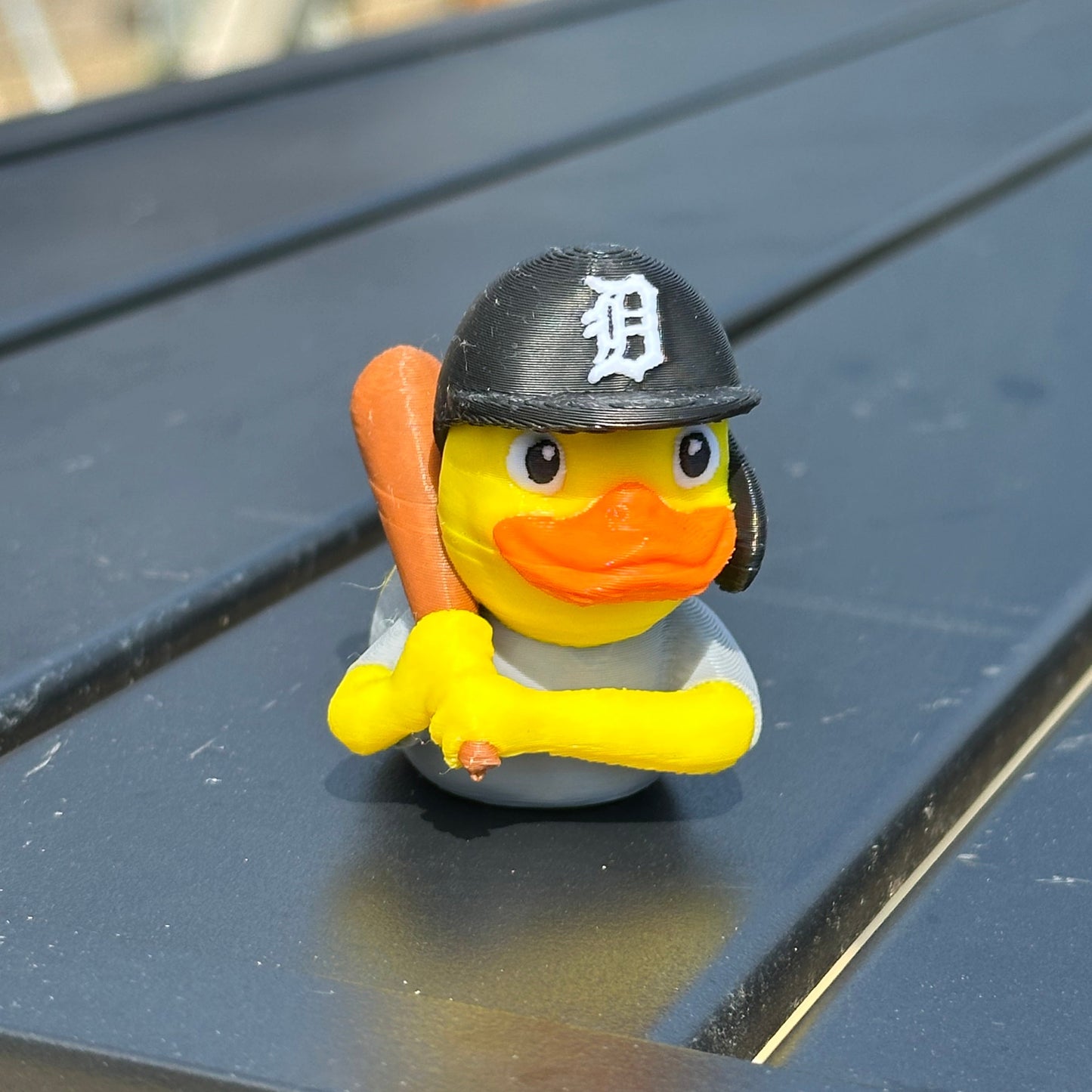 Detroit Baseball Duck with Bat & Helmet – Fan Gift for Tigers Lovers