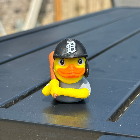 Detroit Baseball Duck with Bat & Helmet – Fan Gift for Tigers Lovers