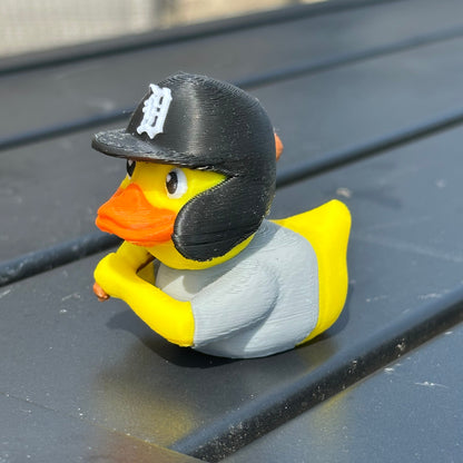 Detroit Baseball Duck with Bat & Helmet – Fan Gift for Tigers Lovers