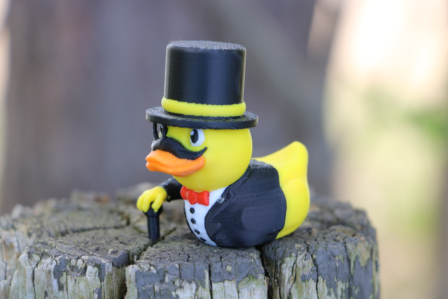 Tuxedo Duck with Fancy Top Hat Monocle Cane - Jeep Ducking, Monopoly Gift