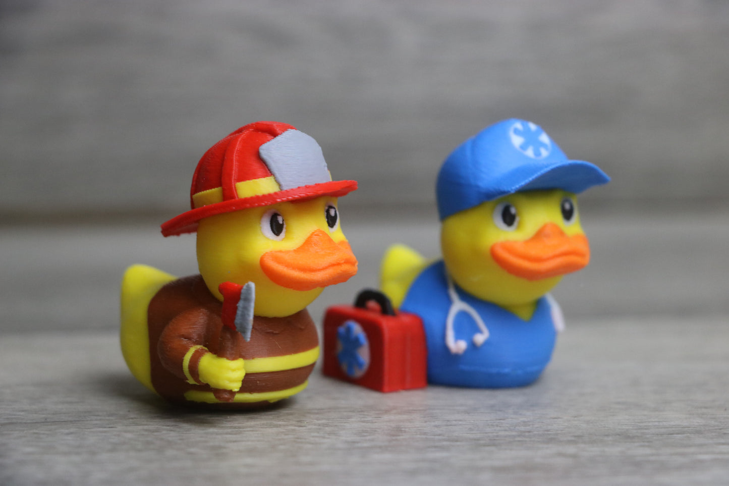 Firefighter Duck Figurine – First Responder Gift, Jeep Duck, Collectible Toy