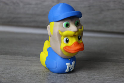 Milwaukee Bernie Duck Figurine - 3D Printed Wisconsin Sports Duck by ComiskasCustom