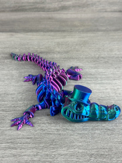 3D Printed Crocodile with Top Hat