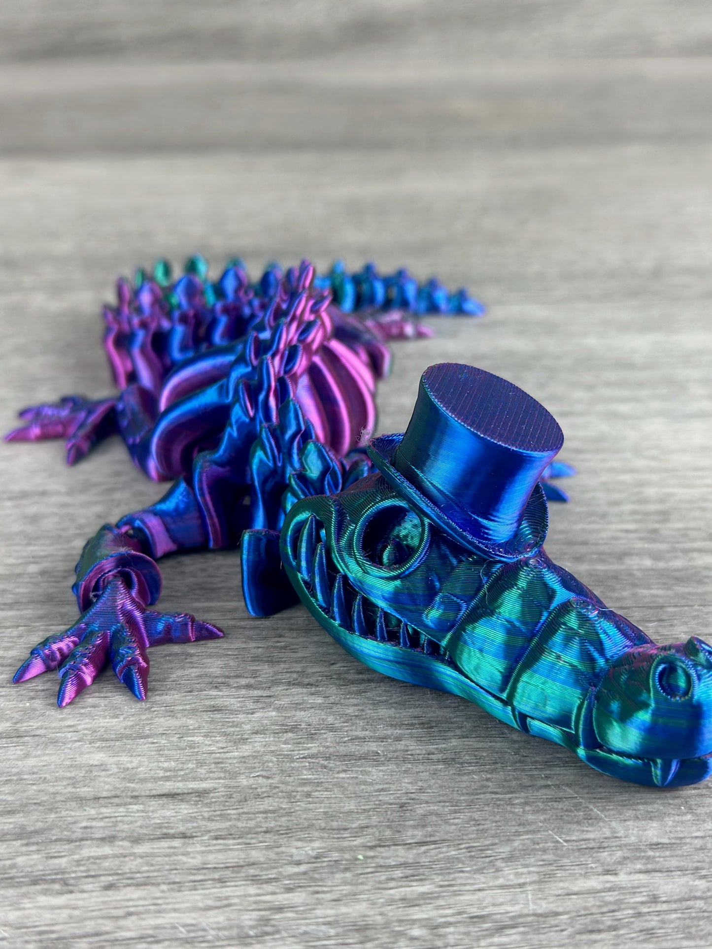 3D Printed Crocodile with Top Hat