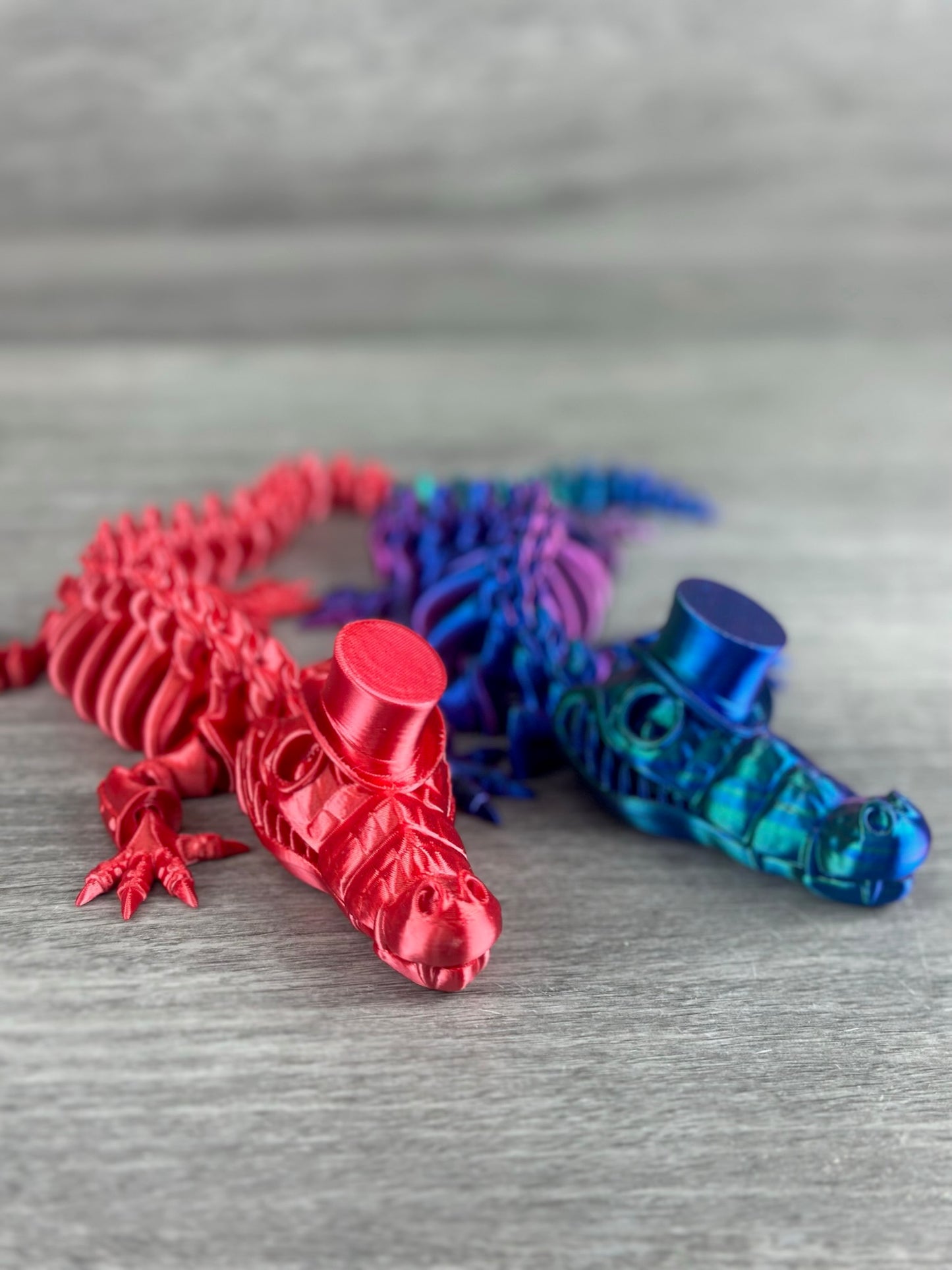 3D Printed Crocodile with Top Hat