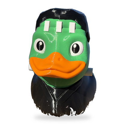 Giant Franken-Duck 12 inch 3D printed Halloween decor on a white background