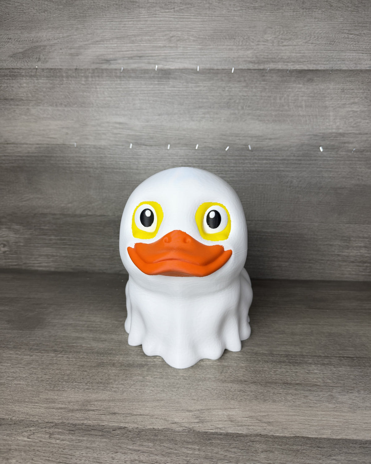 Giant Ghost-Duck 3D printed Halloween decor, front view