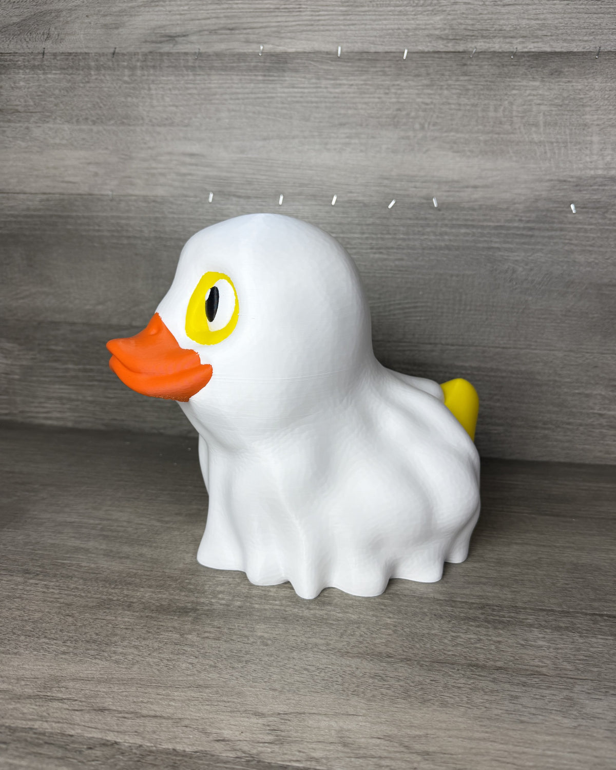 Giant Ghost-Duck 12 inch 3D printed Halloween decor, outdoor photo