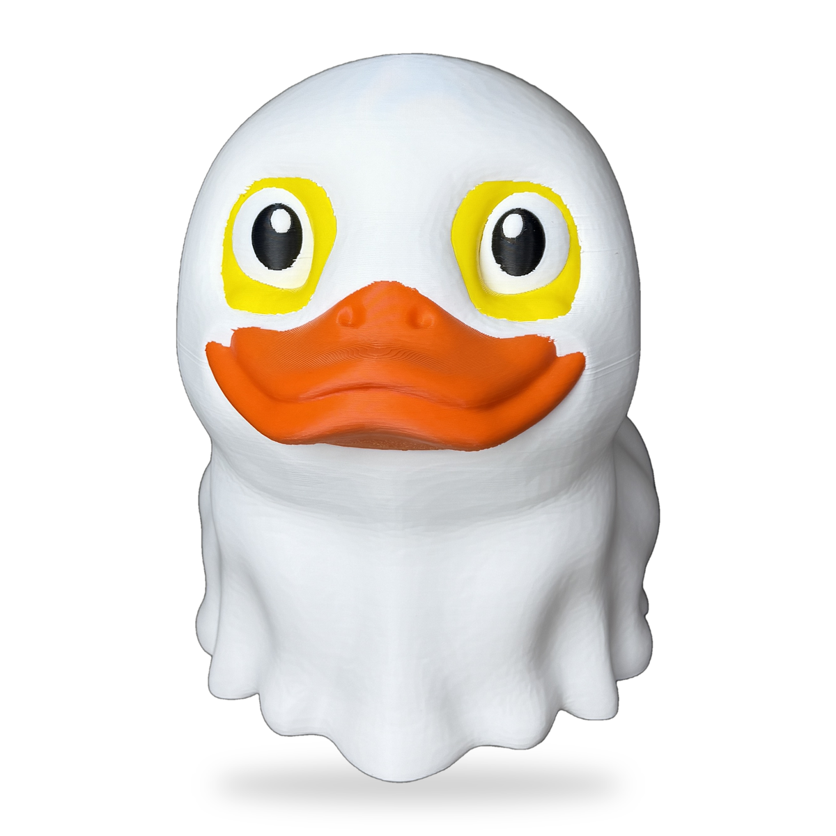 Giant Ghost-Duck 12 inch 3D printed Halloween decor on a white background