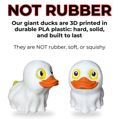 Giant Ghost-Duck is hard PLA plastic, not rubber