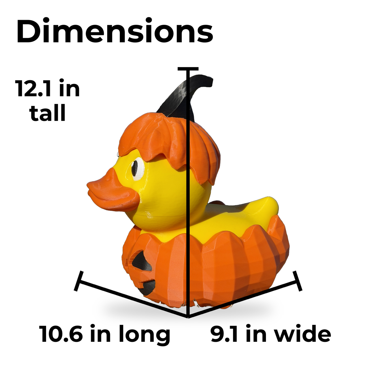 Giant Jack O Lantern Duck dimensions