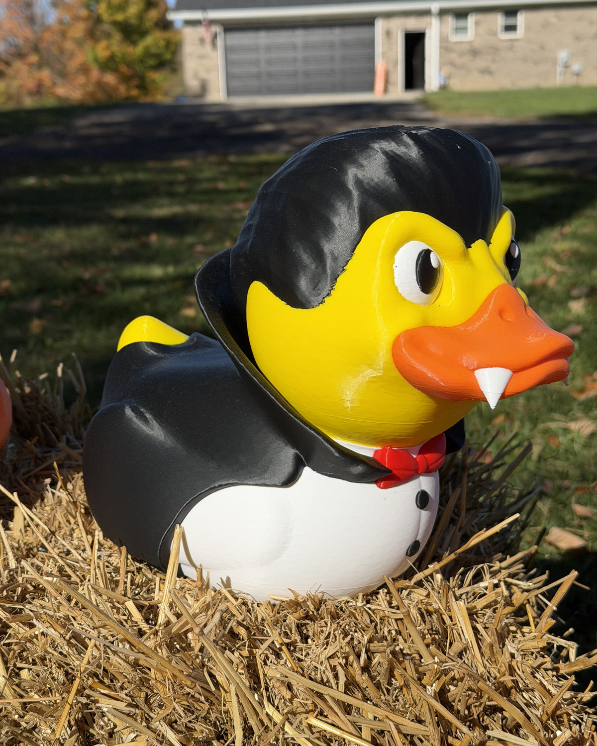 Giant Vampire Duck 12 inch 3D printed Halloween decor, outdoor photo